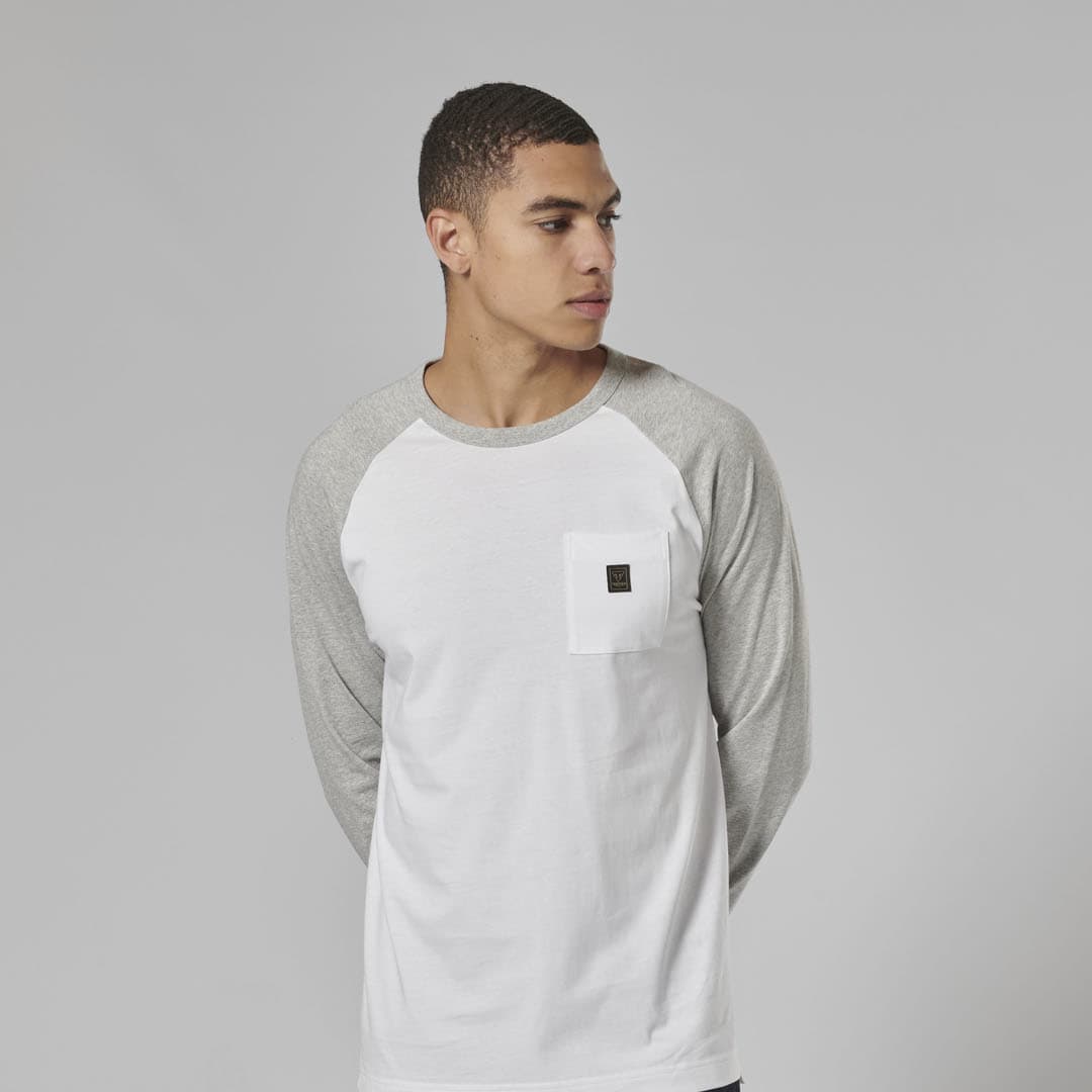 Triumph Mens Blackwell White & Grey Long Sleeved T Shirt