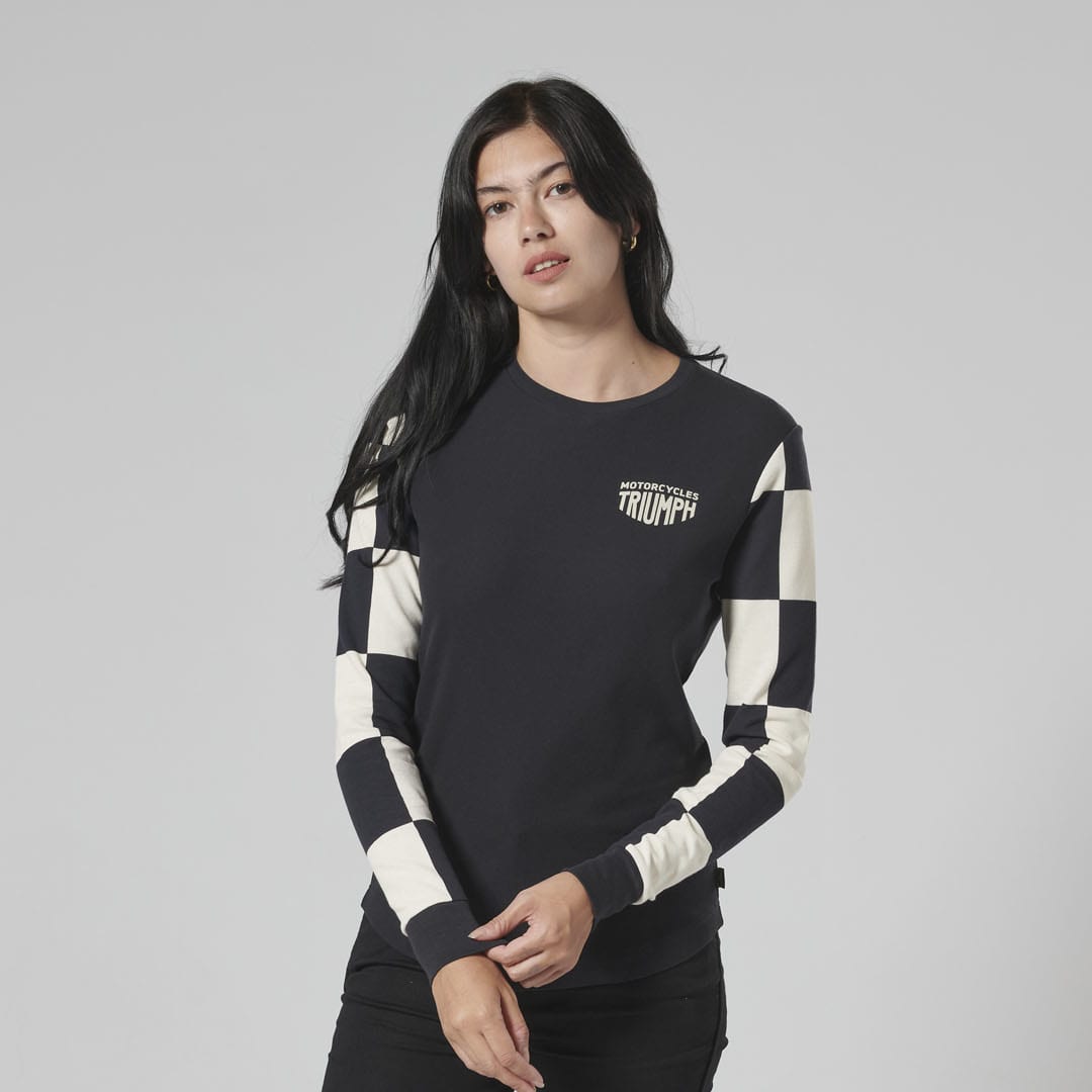 Triumph Ladies Nikki Black & Bone Long Sleeved Top