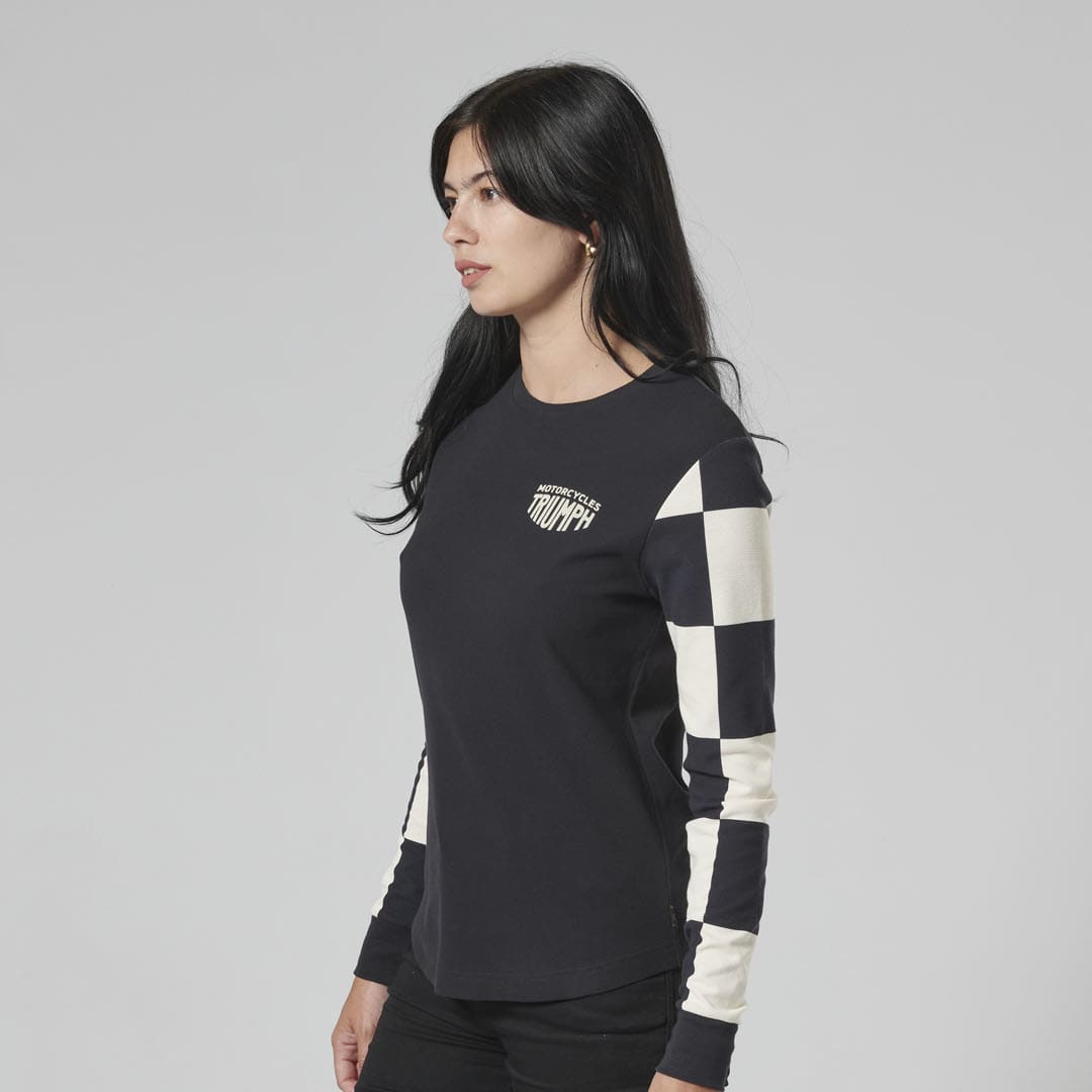 Triumph Ladies Nikki Black & Bone Long Sleeved Top