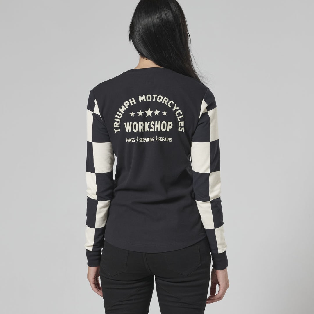 Triumph Ladies Nikki Black & Bone Long Sleeved Top
