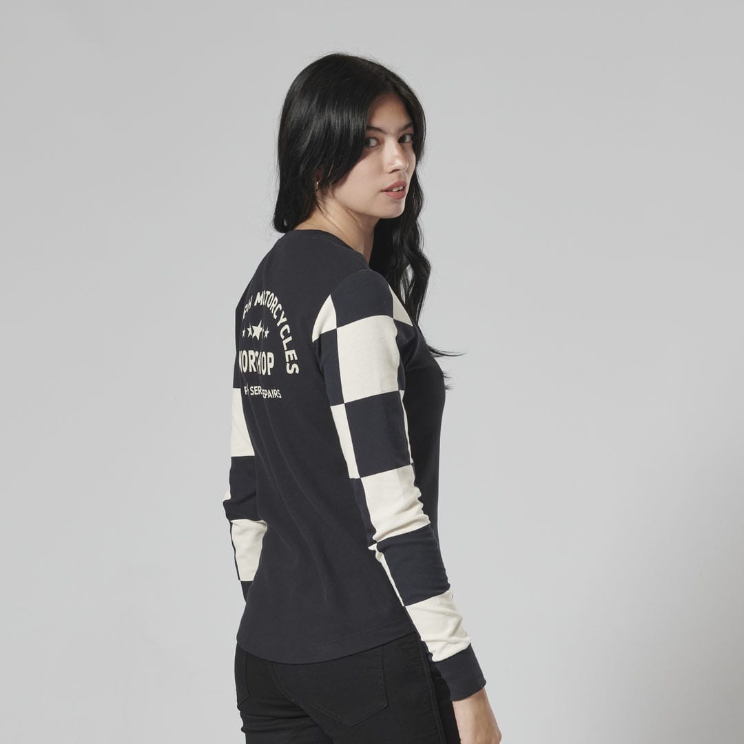 Triumph Ladies Nikki Black & Bone Long Sleeved Top