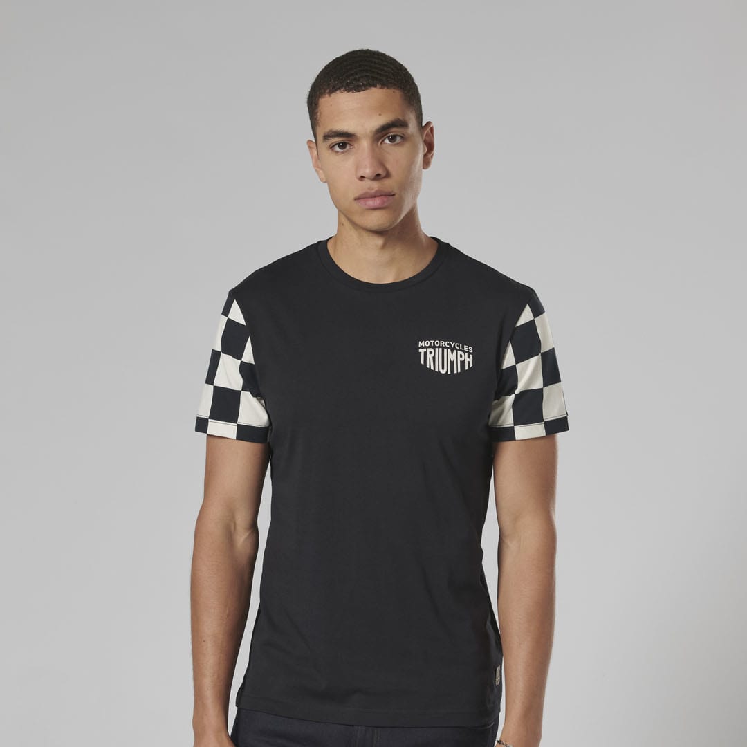 Triumph Mens Preston Black & Bone T Shirt
