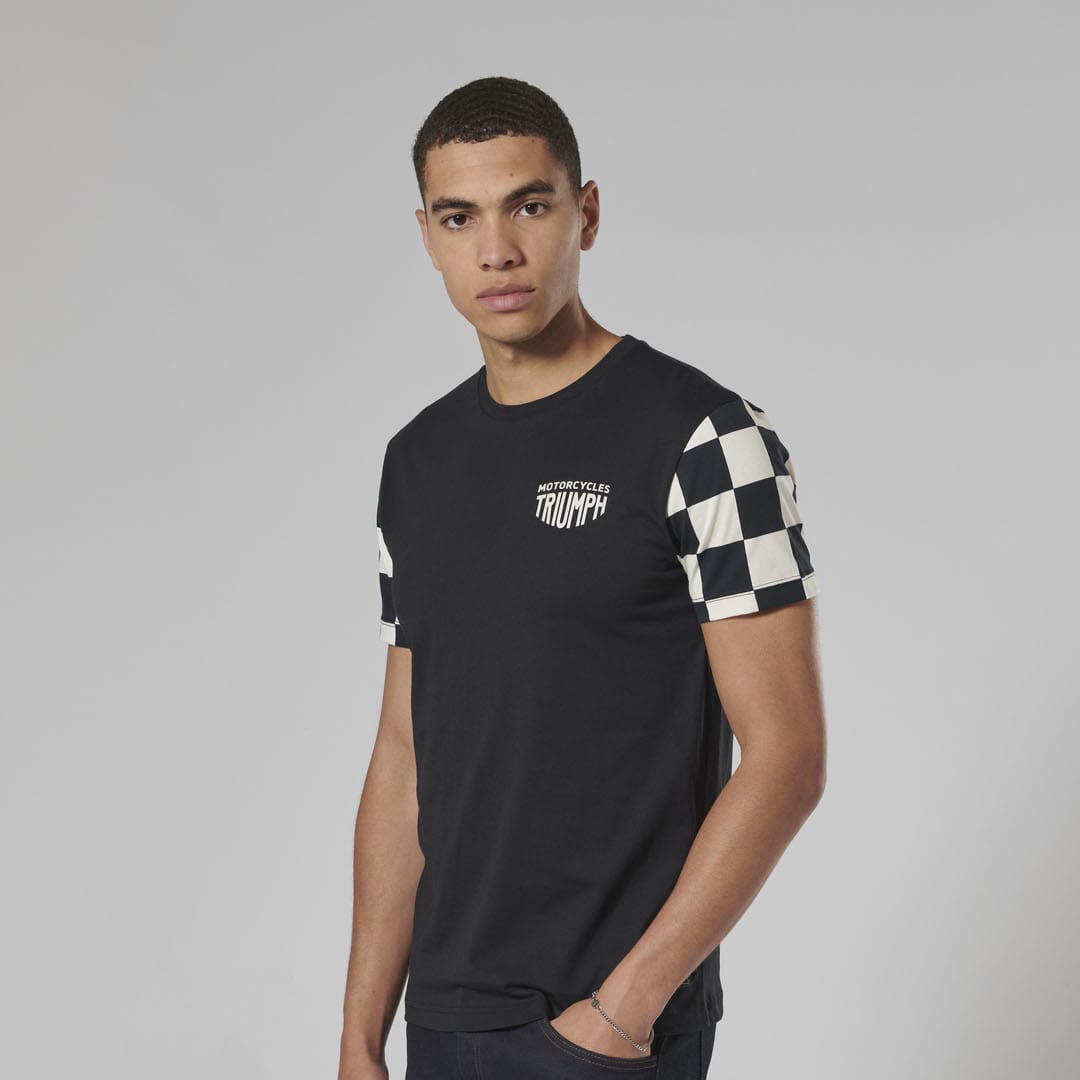 Triumph Mens Preston Black & Bone T Shirt