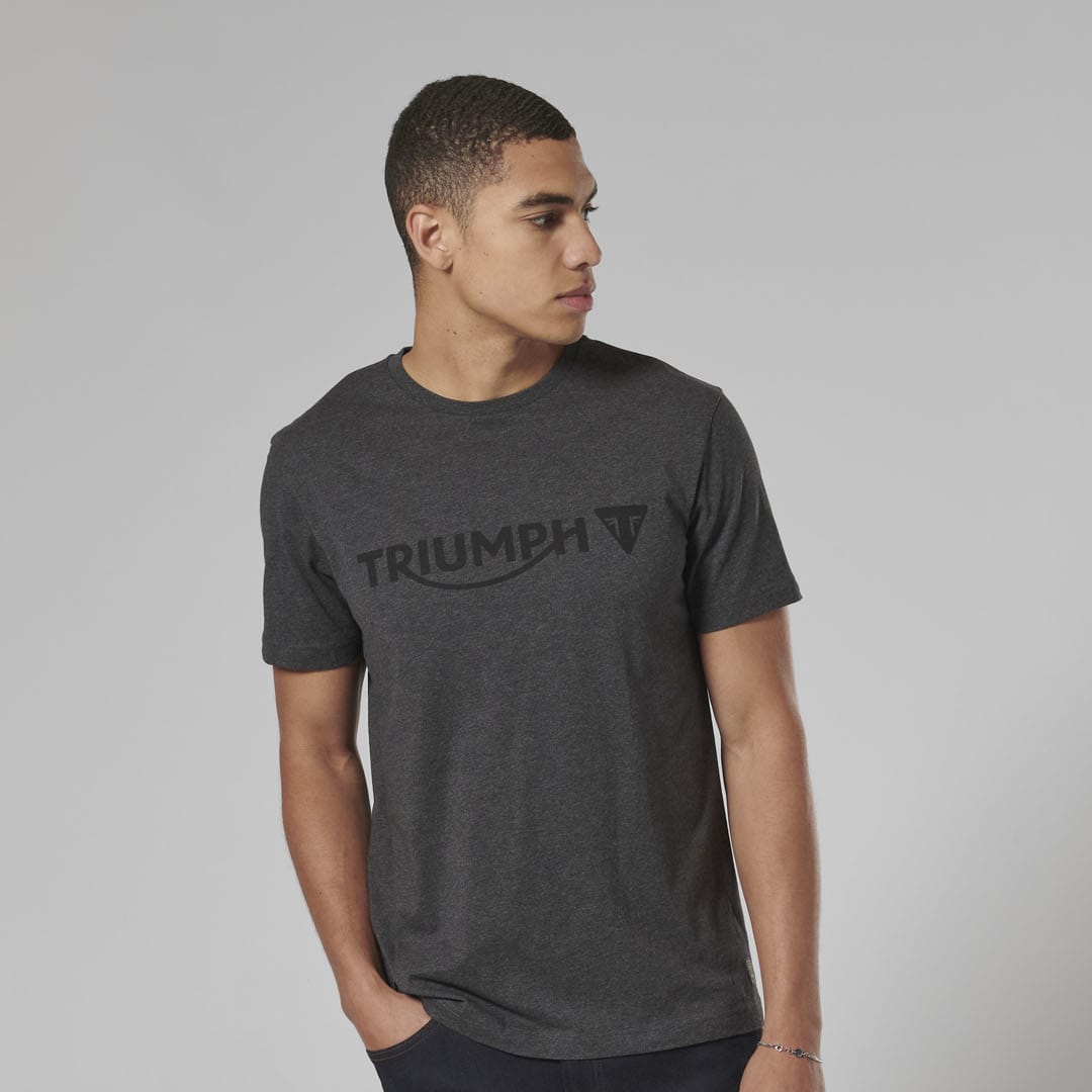 Triumph Mens Cartmel Black Marl & Black T Shirt