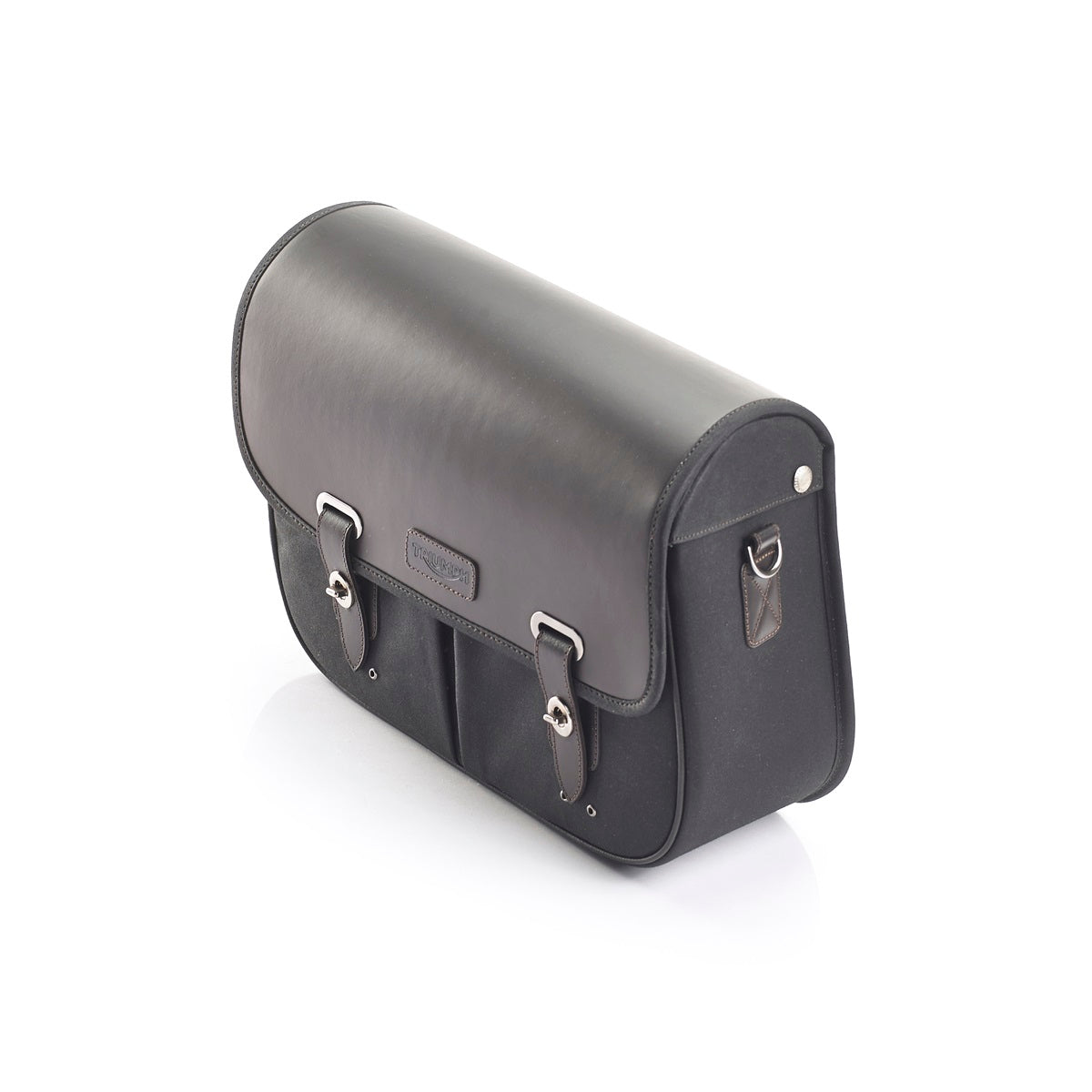 Triumph Left Hand Black Waxed Cotton Pannier
