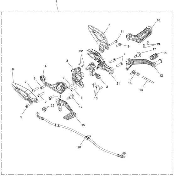 Triumph Middle Foot Controls A9770218