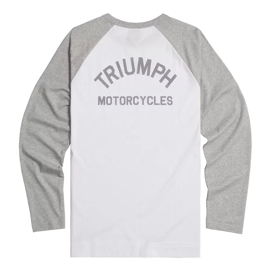 Triumph Mens Blackwell White & Grey Long Sleeved T Shirt