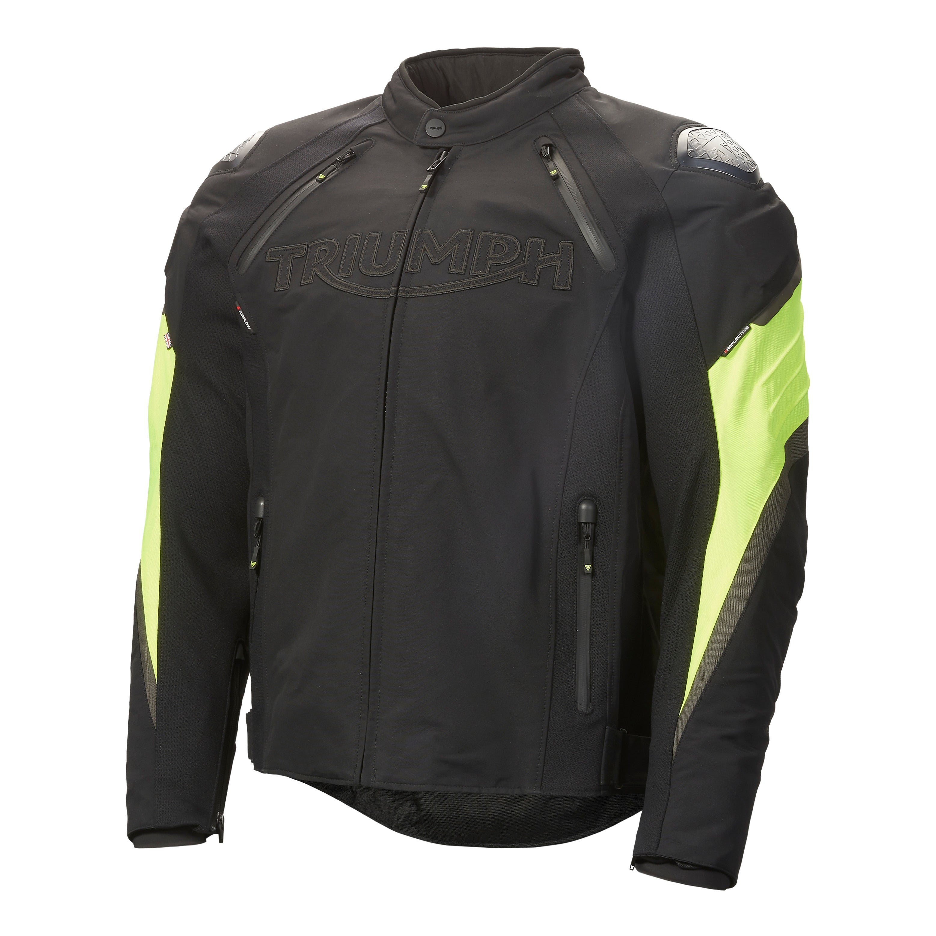 Triumph Mens Triple Sports Tritech Jacket Black & Fluro