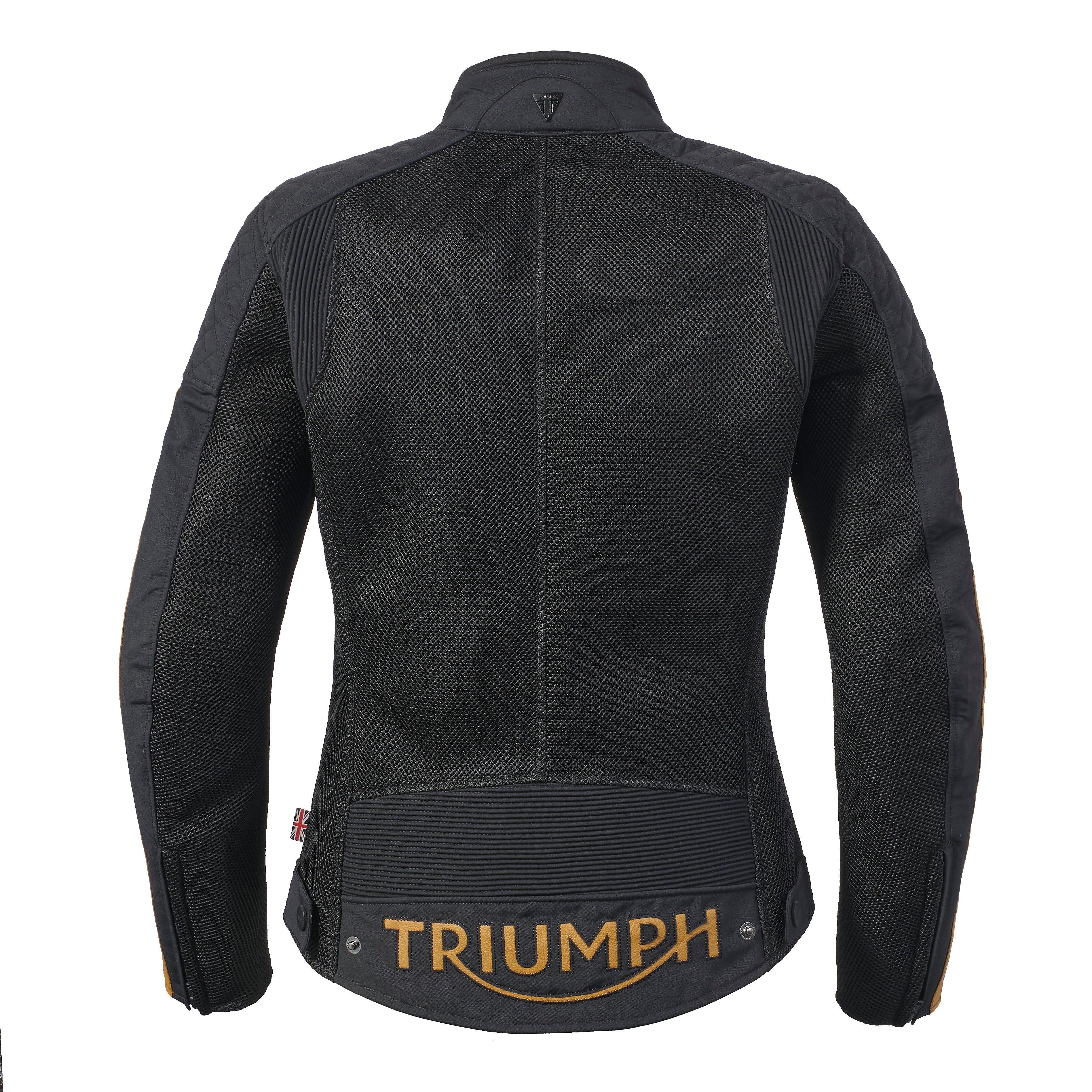 Triumph Ladies Braddan Retro Mesh Jacket Black & Gold