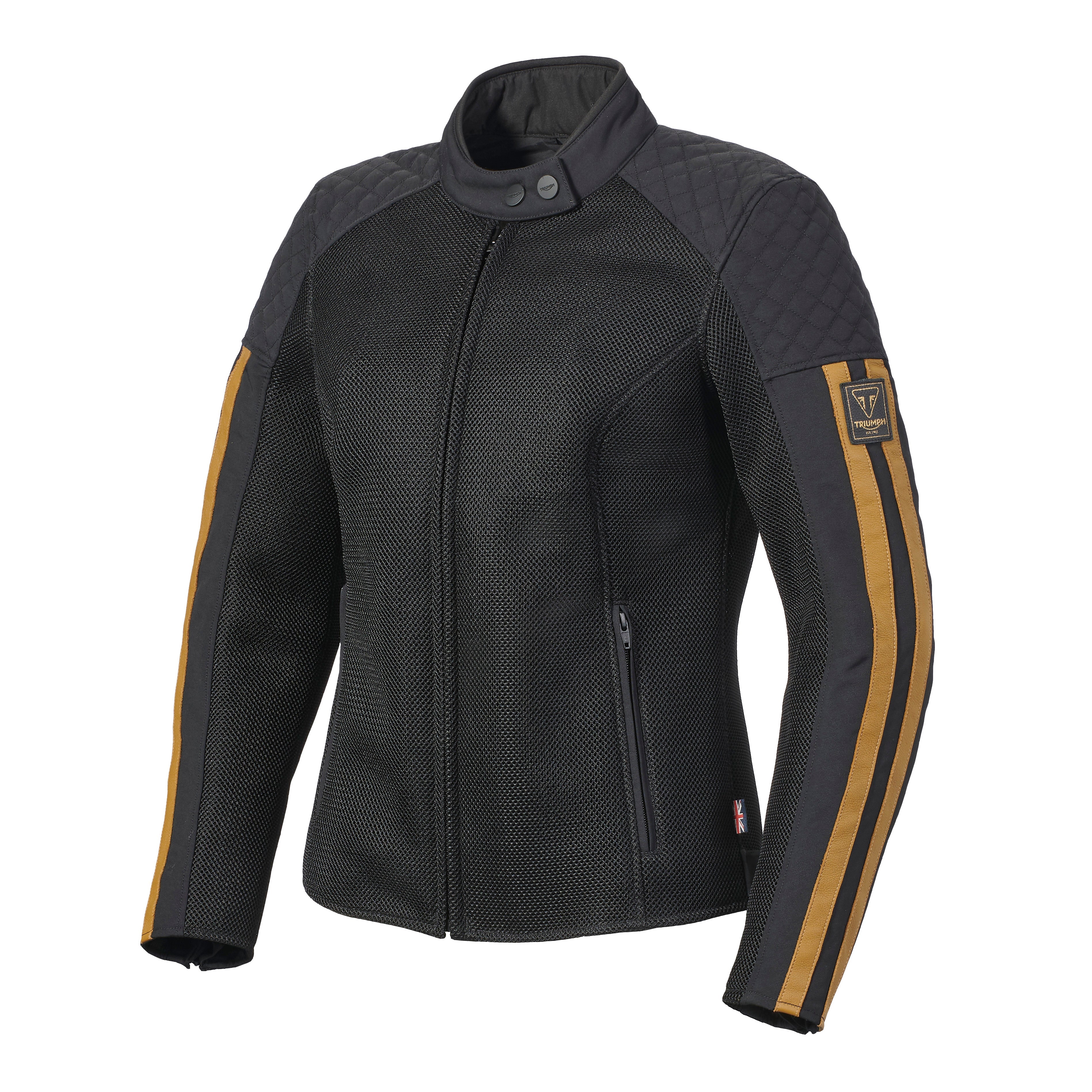 Triumph Ladies Braddan Retro Mesh Jacket Black & Gold
