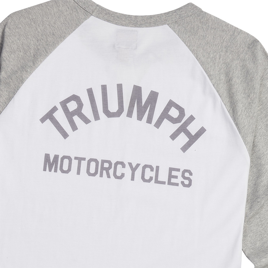 Triumph Mens Blackwell White & Grey Long Sleeved T Shirt