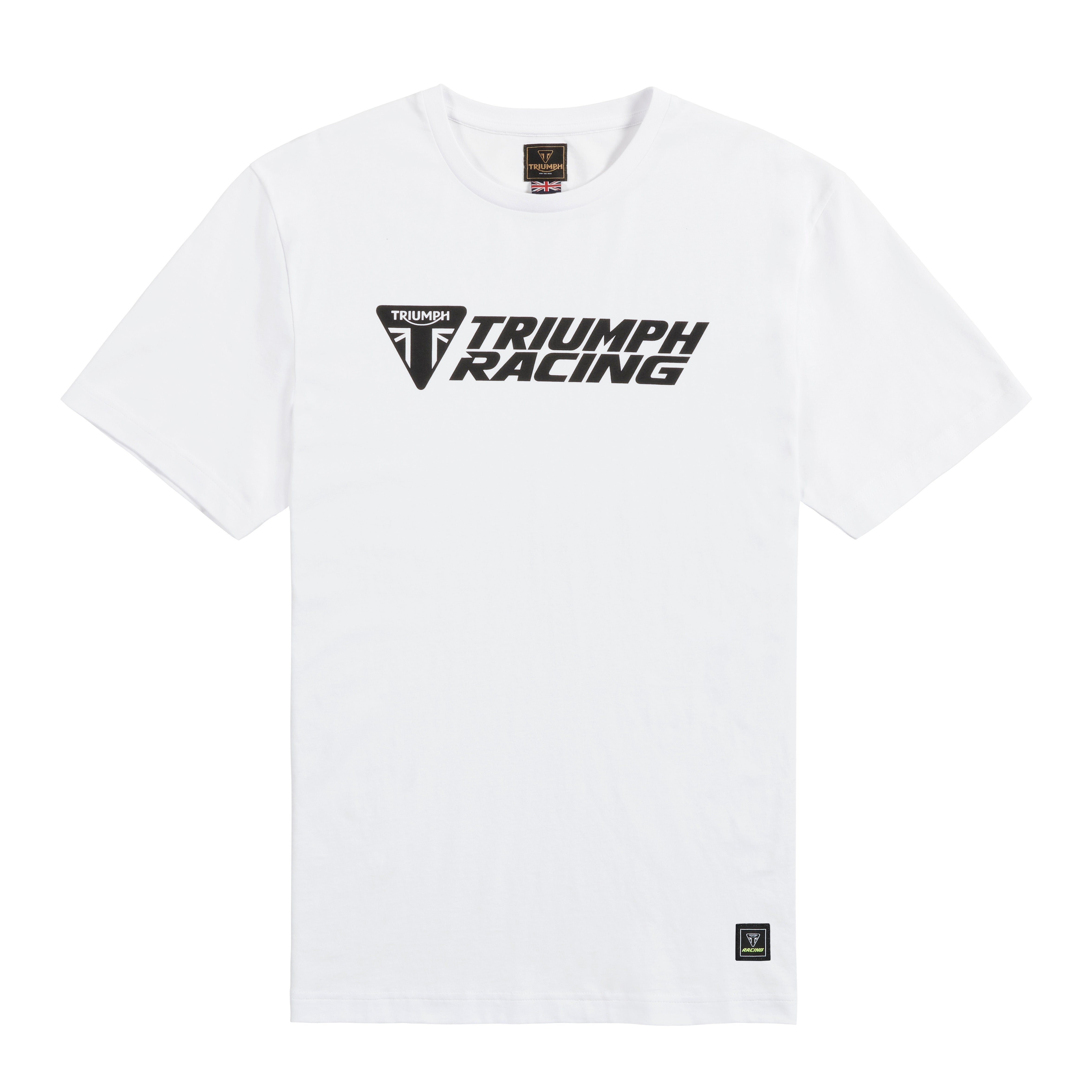 Triumph Mens Racing White & Black T Shirt