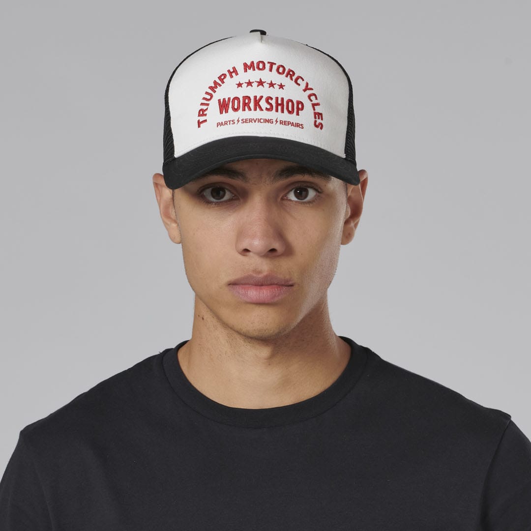 Triumph Workshop Bone & Black Trucker Baseball Cap