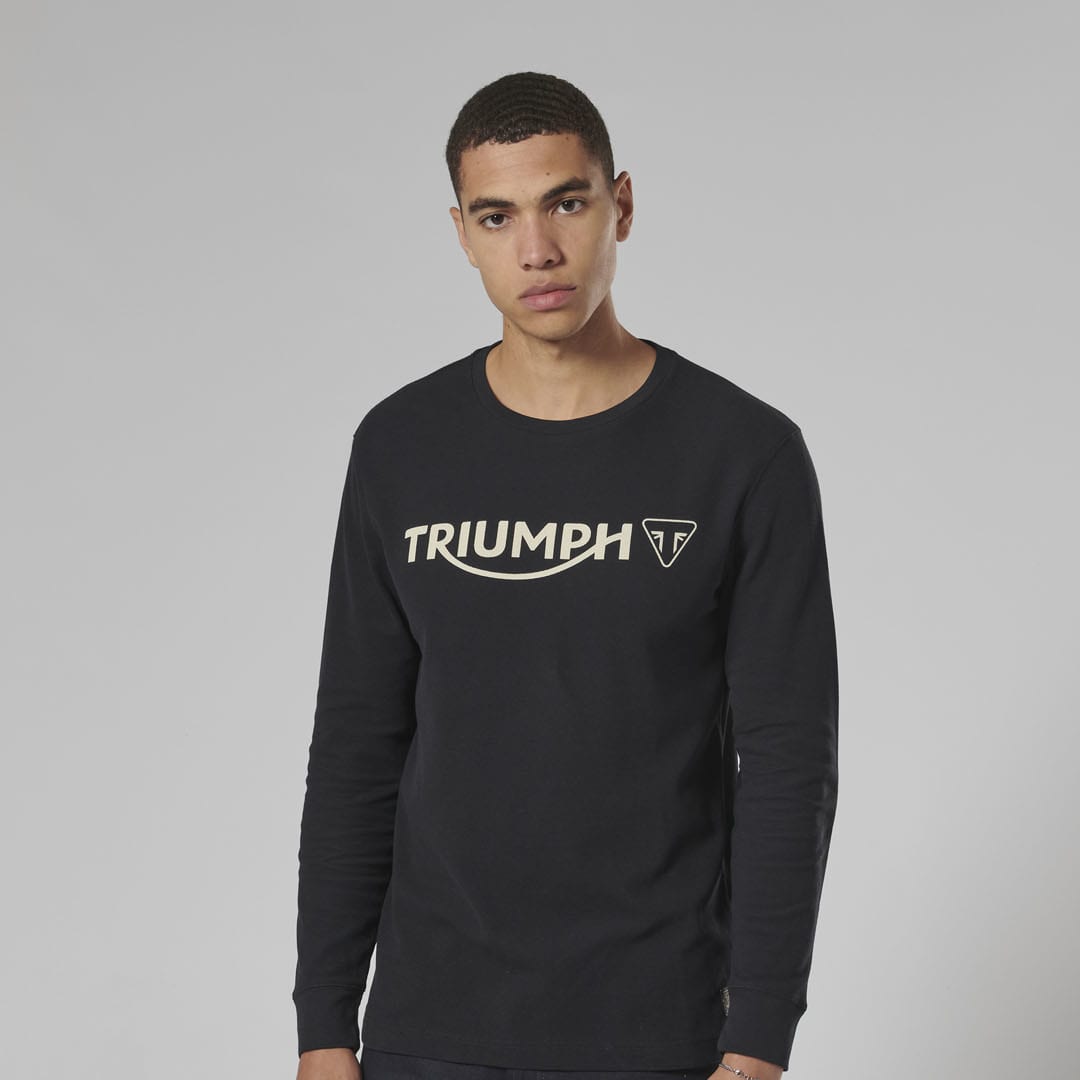 Triumph Mens Bettmann Black Long Sleeve Waffle Top