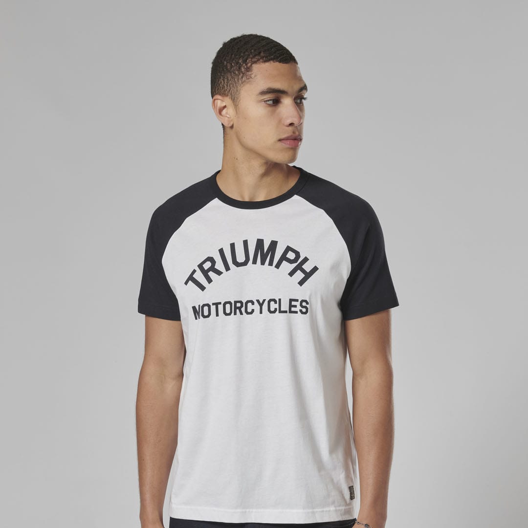 Triumph Mens Saltern White & Black T Shirt
