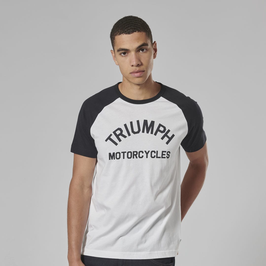 Triumph Mens Saltern White & Black T Shirt