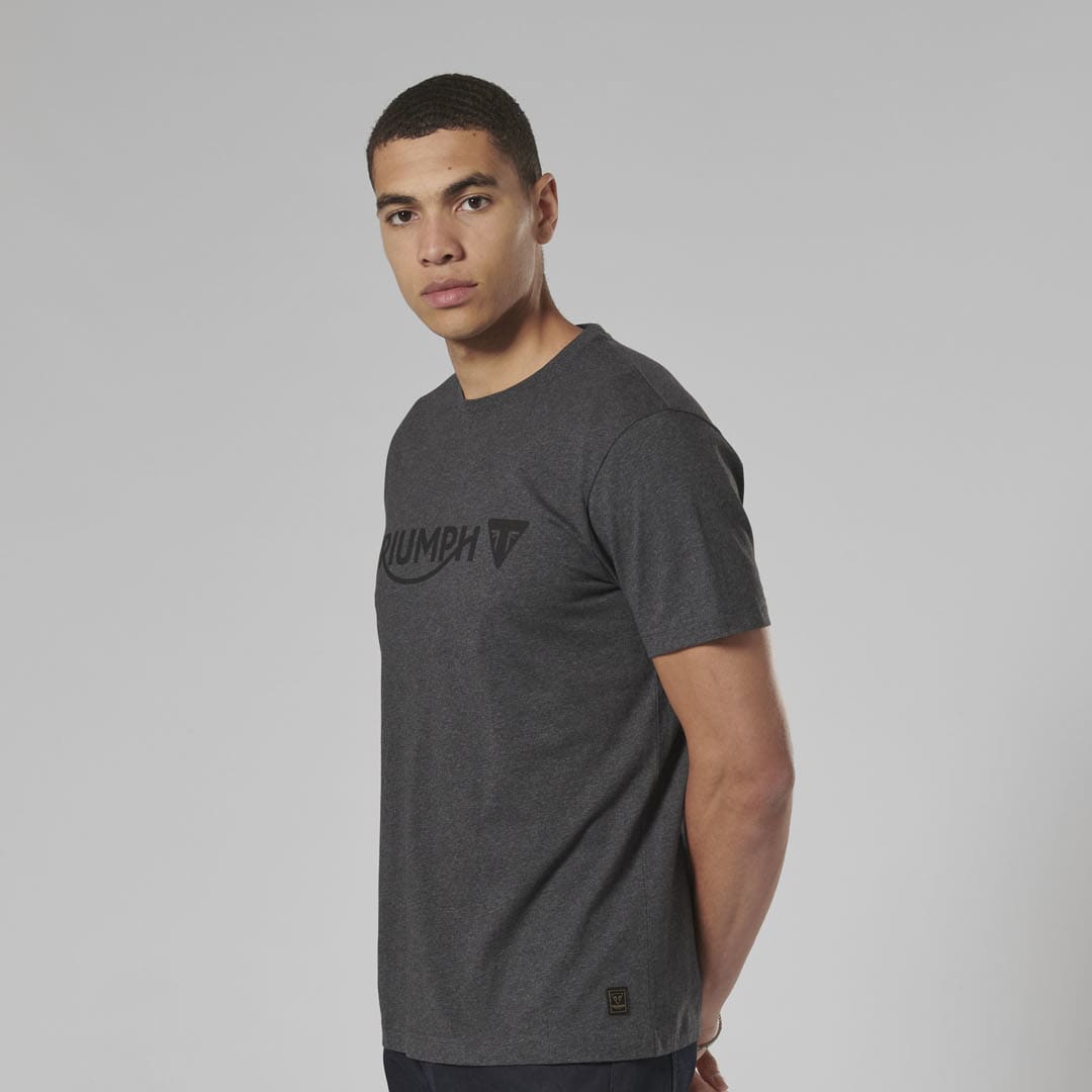 Triumph Mens Cartmel Black Marl & Black T Shirt