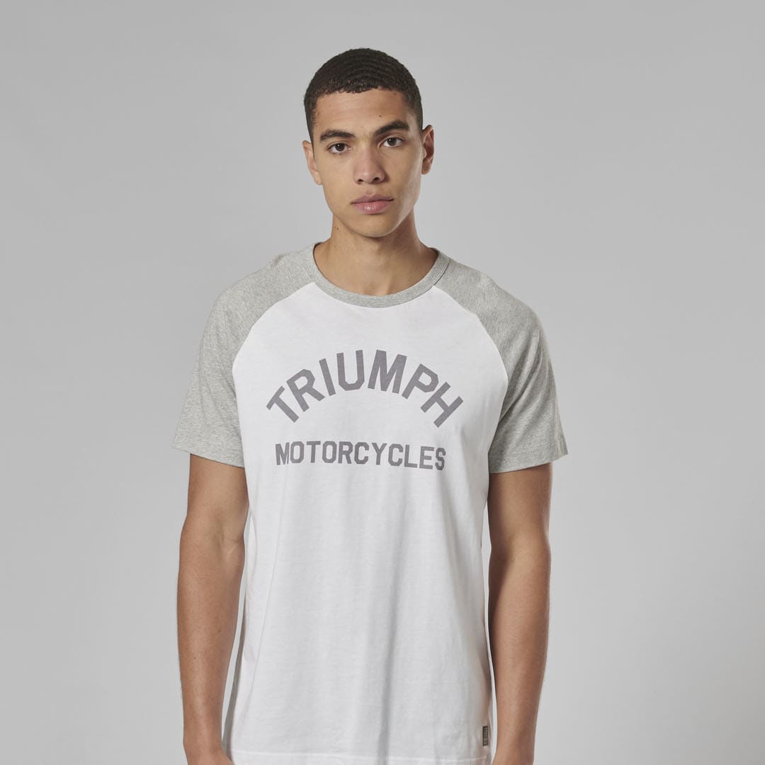 Triumph Mens Saltern White & Grey T Shirt