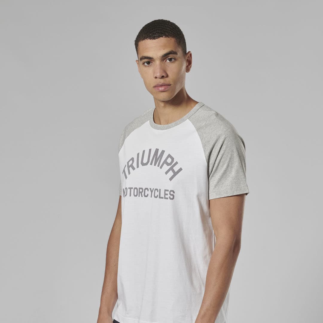 Triumph Mens Saltern White & Grey T Shirt