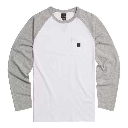 Triumph Mens Blackwell White & Grey Long Sleeved T Shirt