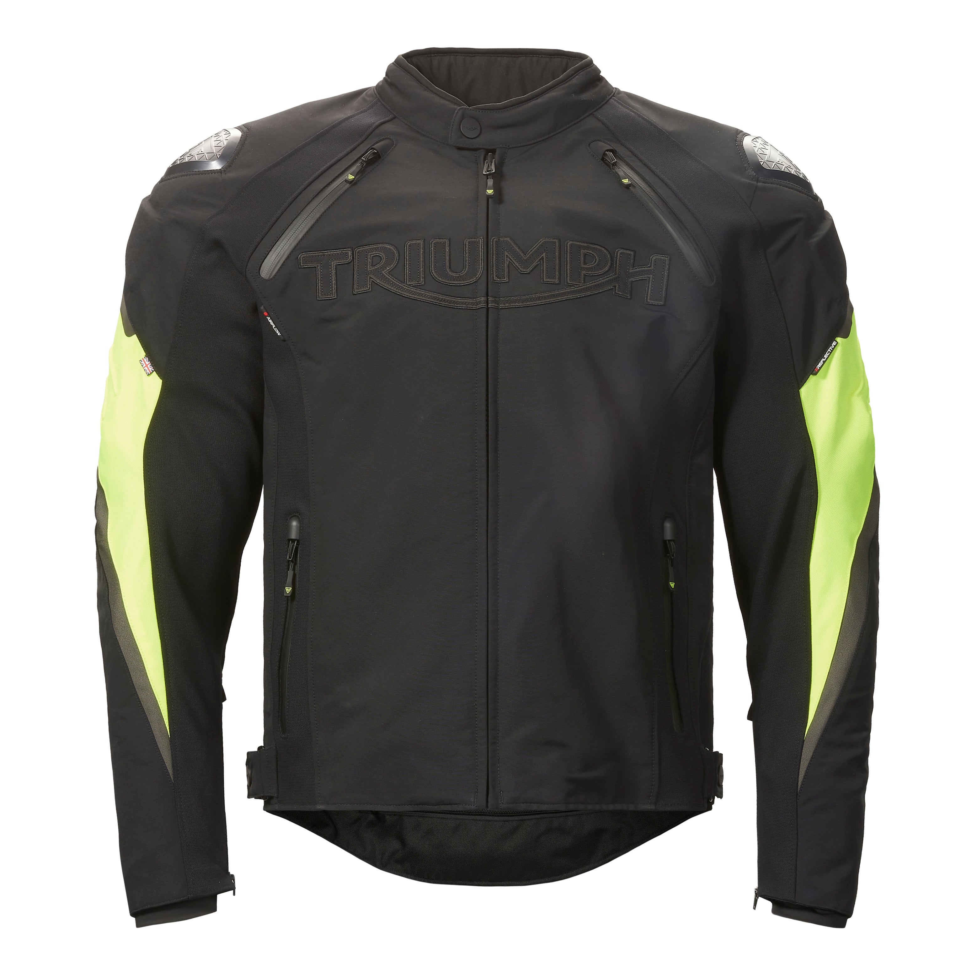 Triumph Mens Triple Sports Tritech Jacket Black & Fluro
