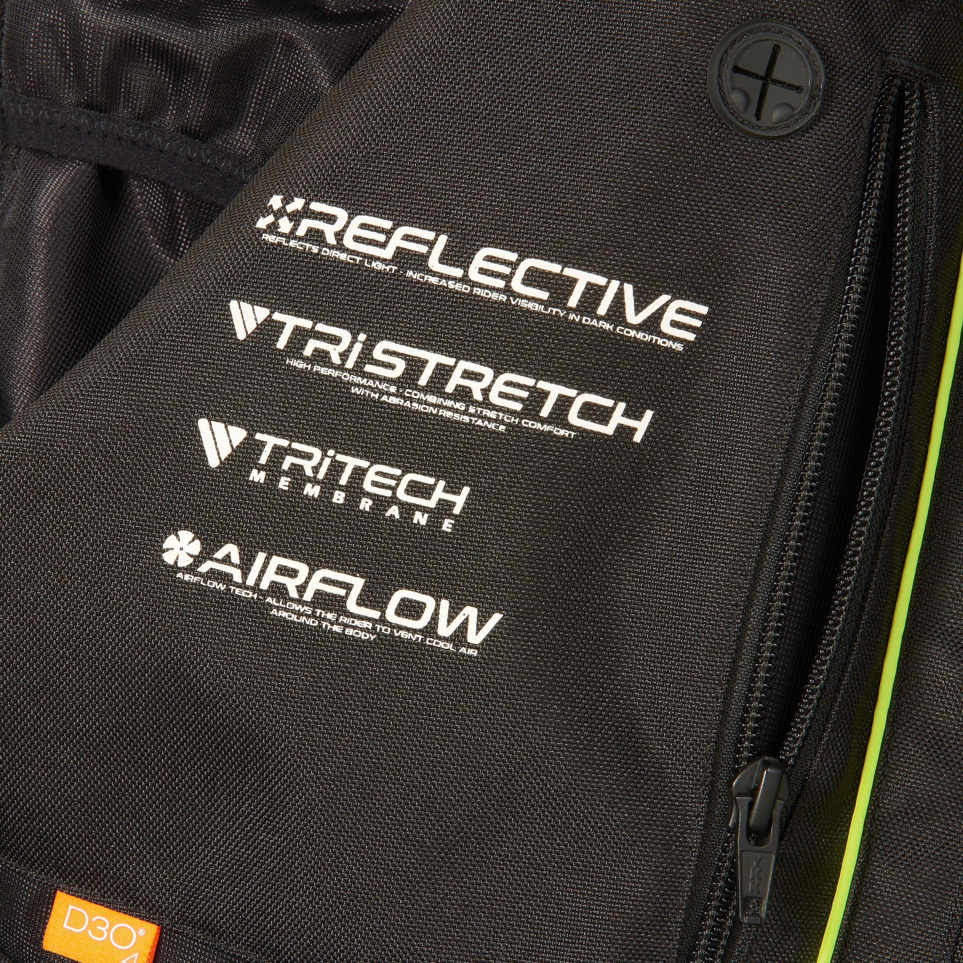 Triumph Mens Triple Sports Tritech Jacket Black & Fluro