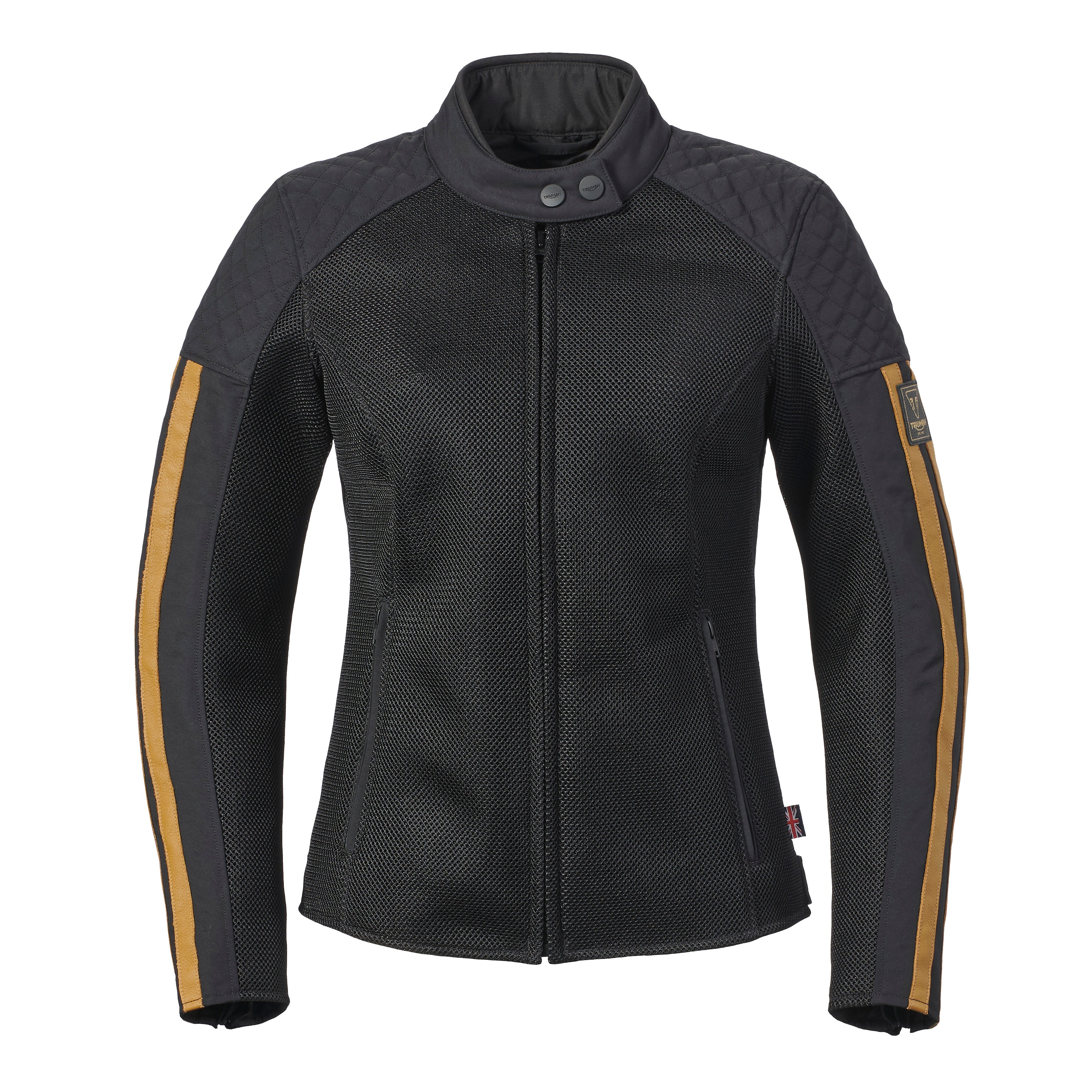 Triumph Ladies Braddan Retro Mesh Jacket Black & Gold
