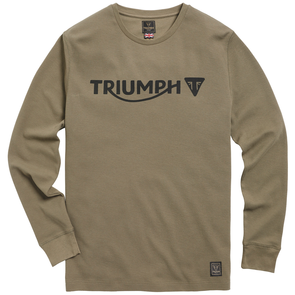 Triumph Mens Bettmann Khaki Long Sleeved Waffle Top