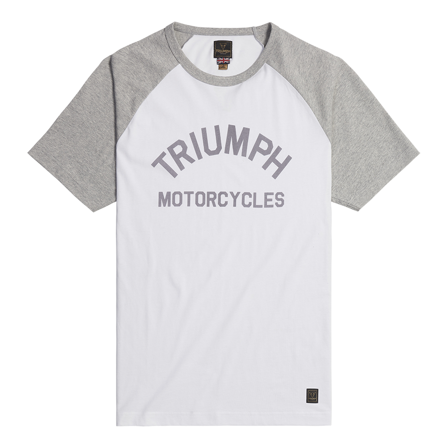Triumph Mens Saltern White & Grey T Shirt