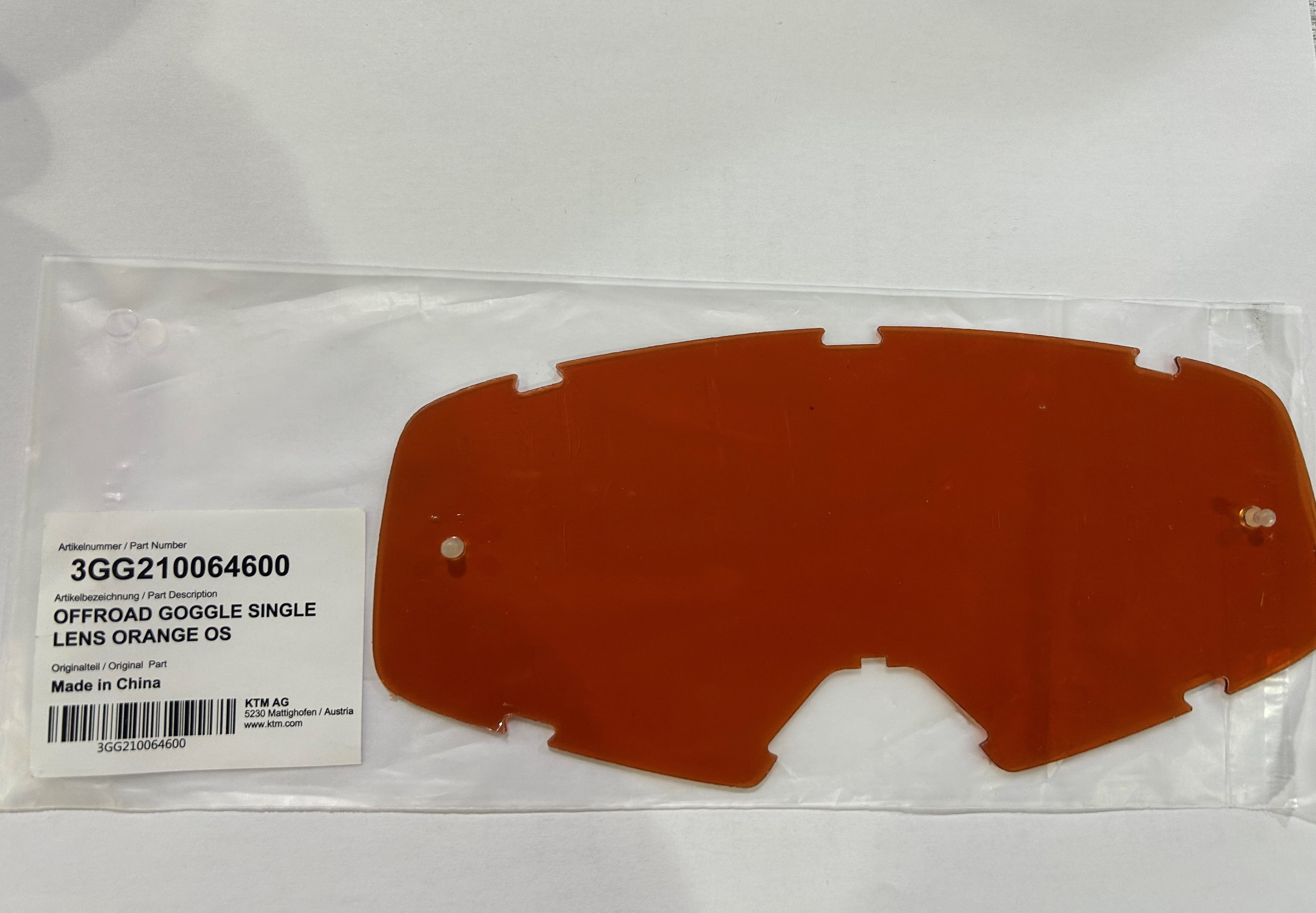 GASGAS Offroad Goggle Single Lens Orange OS